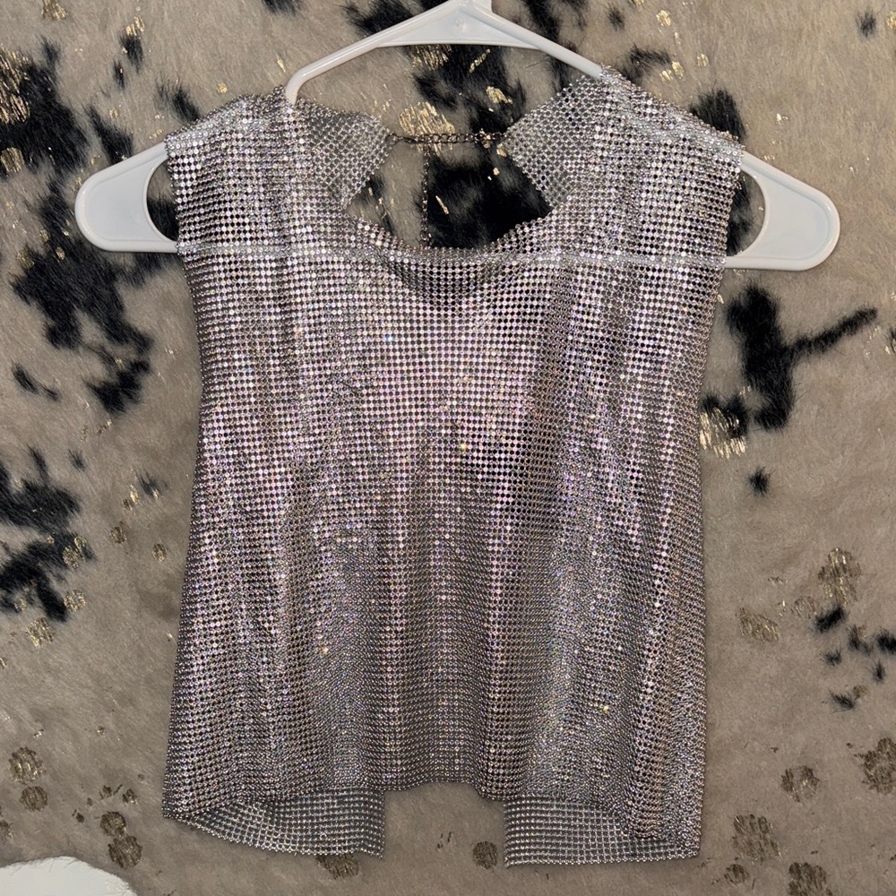 Silver Mesh Women's Top